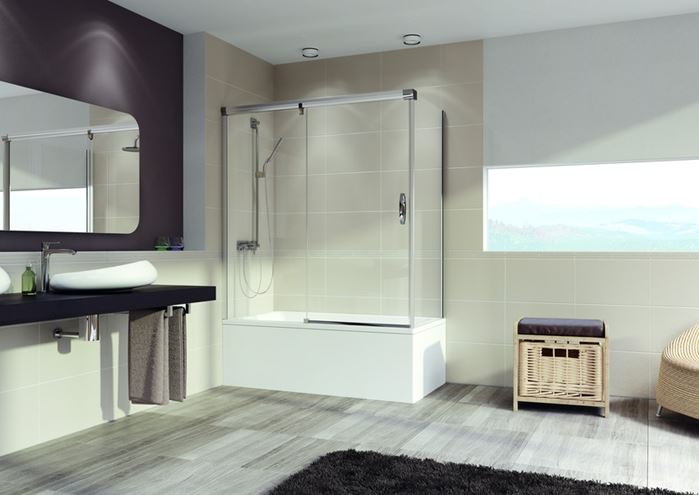 HÜPPE AURA ELEGANCE SW 900 bočná stena 90x200 cm, biela/číre sklo 401607.055.322 Obrázek - fotka
