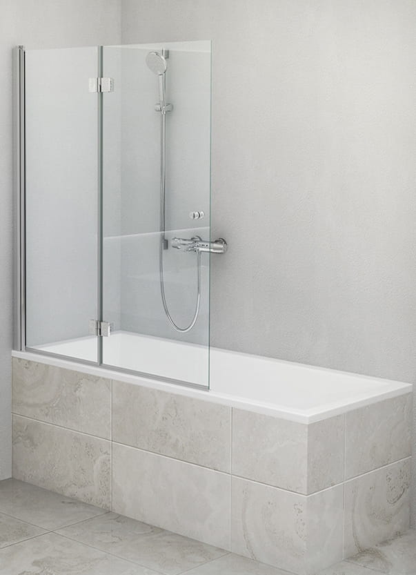 ROTH TZVL2/1100 vaňová zástena 110x140 cm, ľavá, skladacia, brillant/sklo transparent