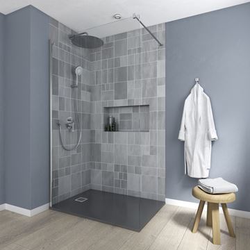IDEAL STANDARD CONNECT 2 WETROOM bočná stena 70x195 cm, lesklá strieborná/číre sklo K9375EO Obrázek - fotka