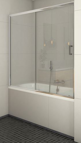 ROTH LLV2 vaňová zástena 160x150 cm, posuvná, brillant/sklo transparent 572-1600000-00-02 Obrázek - Hlavní obrázek