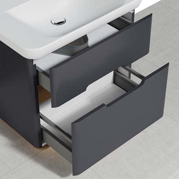 VITRA SENTO skrinka s umývadlom 78x48,5x68,5 cm, 2 zásuvky, s osvetlením, antracite mat 60836 Obrázek - fotka