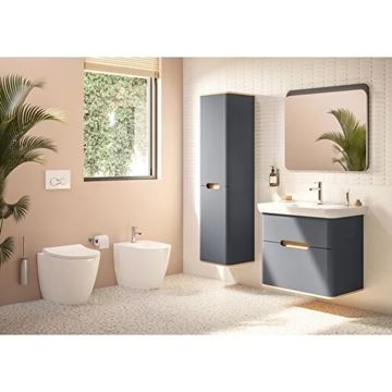 VITRA SENTO vysoká skrinka 40x35x157, 5 cm, 2 dvierka, pánty vpravo, s košom, antracite mat 60844 Obrázek - fotka