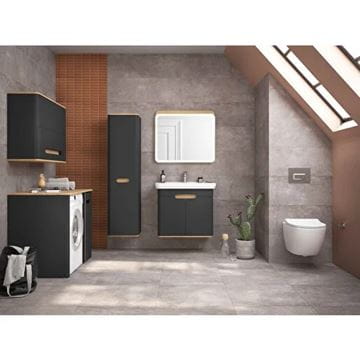 VITRA SENTO vysoká skrinka 40x35x157, 5 cm, 2 dvierka, pánty vpravo, s košom, antracite mat 60844 Obrázek - fotka