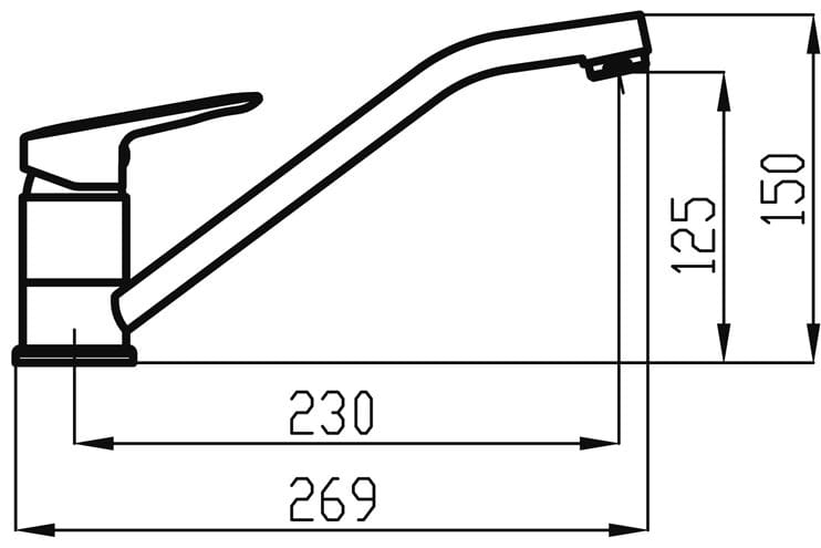 NOVASERVIS METALIA 54 drezová batéria, chróm 54091,0 Technický nákres