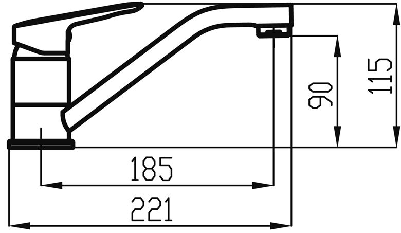 NOVASERVIS METALIA 54 umývadlová/drezová stojanková batéria, chróm 54096,0 Technický nákres
