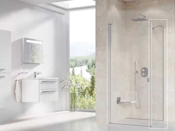 RAVAK CHROME CPS 100 bočná stena 100x195 cm, satin/číre sklo 9QVA0U00Z1 Obrázek - fotka