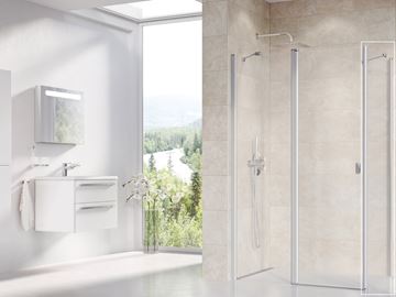 RAVAK CHROME CPS 100 bočná stena 100x195 cm, satin/číre sklo 9QVA0U00Z1 Obrázek - fotka