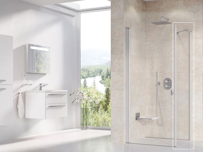RAVAK CHROME CPS 80 bočná stena 80x195 cm, satin/číre sklo 9QV40U00Z1 Obrázek - fotka