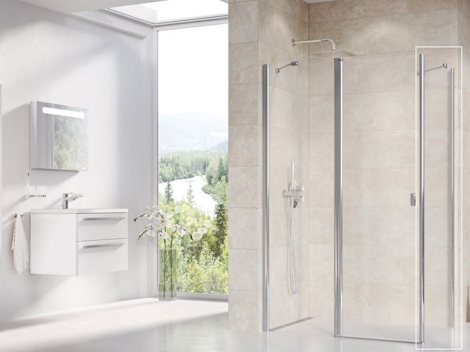 RAVAK CHROME CPS 100 bočná stena 100x195 cm, bright alu/číre sklo 9QVA0C00Z1 Obrázek - fotka