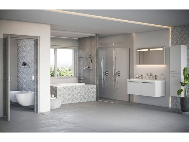 RAVAK CHROME CPS 80 bočná stena 80x195 cm, bright alu/číre sklo 9QV40C00Z1 Obrázek - fotka