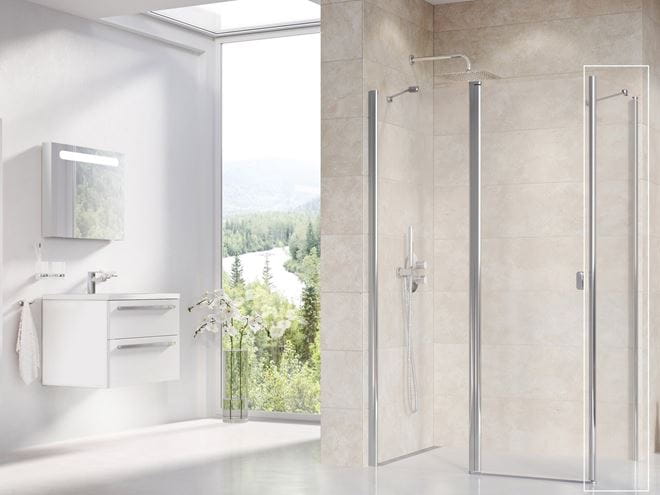 RAVAK CHROME CPS 80 bočná stena 80x195 cm, bright alu/číre sklo 9QV40C00Z1 Obrázek - fotka
