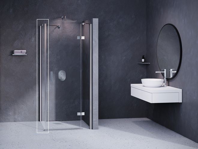 RAVAK SMARTLINE SMPS 100 bočná stena 100x190 cm, chróm/číre sklo 9SPA0A00Z1 Obrázek - fotka