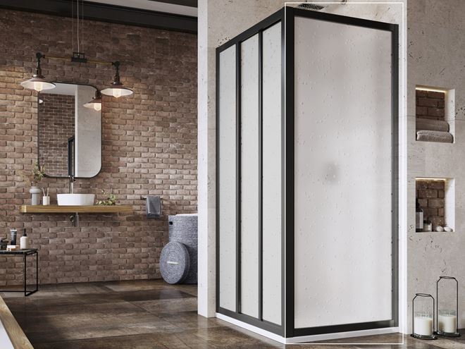 RAVAK SUPERNOVA APSS 80 bočná stena 80x198 cm, čierna/plast pearl 940403R211 Obrázek - fotka