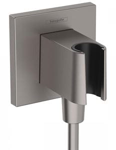 HANSGROHE FIXFIT E držiak s pripojením na vodu, brúsený čierny chróm