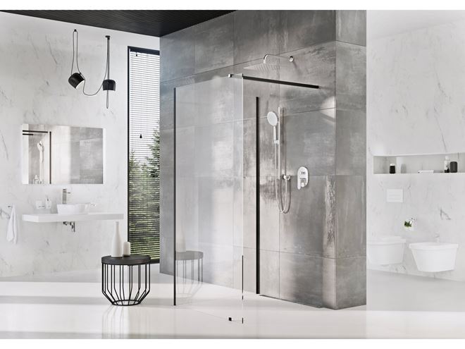 RAVAK WALK-IN W SET 90 WALL/CORNER vzpera 90 cm, čierna GWD010003018 Obrázek - fotka