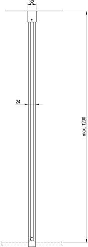 RAVAK WALK-IN W SET 90 WALL/CORNER vzpera 90 cm, čierna GWD010003018 Technický nákres