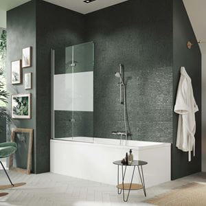 HÜPPE DESIGN PURE vaňová zástena 1000x1500 mm, ľavá, skladacia, strieborná lesklá/sklo číre