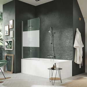 HÜPPE DESIGN PURE vaňová zástena 1200x1500 mm, ľavá, skladacia, strieborná lesklá/sklo číre