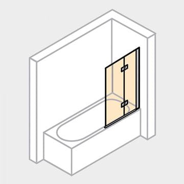 HÜPPE DESIGN PURE vaňová zástena 1200x1500 mm, pravá, skladacia, strieborná lesklá/sklo číre 8P2402.092.322 Obrázek - fotka