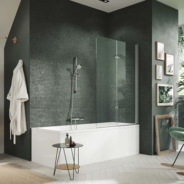 HÜPPE DESIGN PURE vaňová zástena 1200x1500 mm, pravá, skladacia, strieborná lesklá/sklo číre