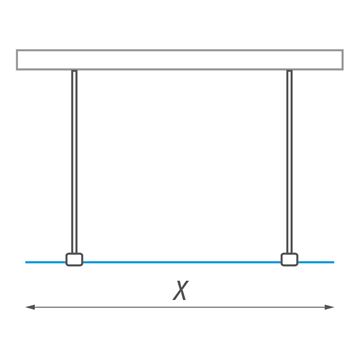 ROTH WALK IN LINE WALK H 1000 stena walk-in 100x200 cm, brillant/číre sklo 941-1000000-00-02 Technický nákres