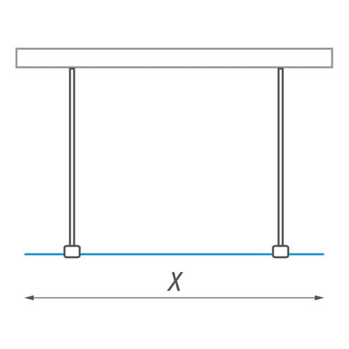 ROTH WALK IN LINE WALK H 1000 stena walk-in 100x200 cm, brillant/číre sklo 941-1000000-00-02 Technický nákres