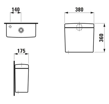 LAUFEN PRO WC kombi nádržka, spodný prívod vody, Dual-Flush H8269530009731 Obrázek - fotka