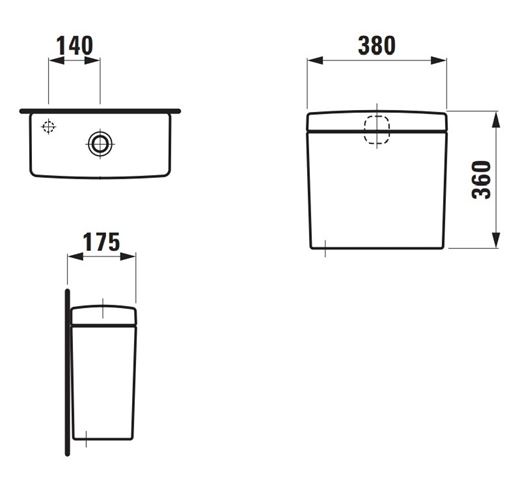 LAUFEN PRO WC kombi nádržka, spodný prívod vody, Dual-Flush H8269530009731 Obrázek - fotka