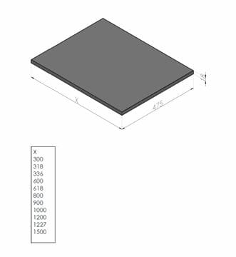 CONCEPT MODULAR doska pod umývadlo 150x47,5x1,8 cm, lesklá biela 809225 Technický nákres
