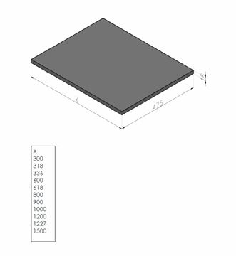 CONCEPT MODULAR doska pod umývadlo 90x47,5x1,8 cm, herkules 809256 Technický nákres