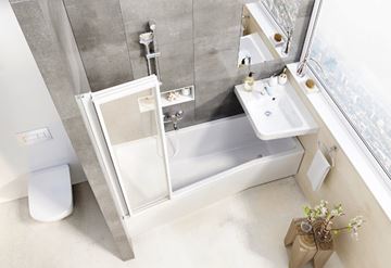 CONCEPT 50 VS3 vaňová zástena 130x140 cm, skladacia, biela/plast santro PT-VS3-130 WS Obrázek - fotka