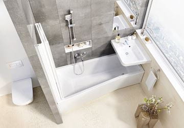 CONCEPT 50 VS3 vaňová zástena 130x140 cm, skladacia, biela/plast santro PT-VS3-130 WS Obrázek - fotka
