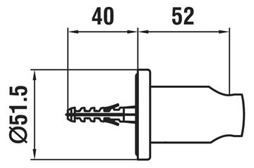 LAUFEN TWINCURVE nástenný držiak, chróm HF504779100000 Technický nákres