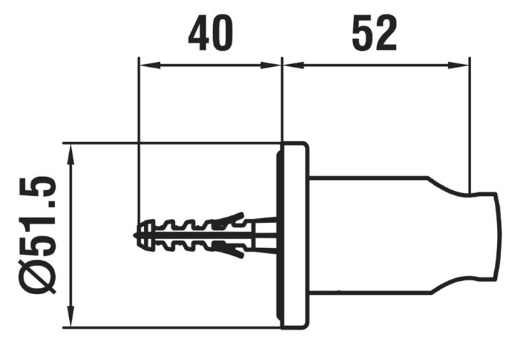 LAUFEN TWINCURVE nástenný držiak, chróm HF504779100000 Technický nákres