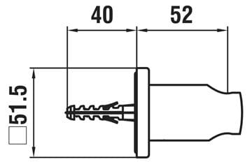 LAUFEN CITY nástenný držiak, chróm HF504774100000 Technický nákres