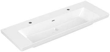 VILLEROY & BOCH VERITY EXCLUSIVE umývadlo 130 cm, s 2 otvormi pre batérie a prepadom, CeramicPlus, alpská biela