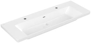 VILLEROY & BOCH VERITY EXCLUSIVE umývadlo 130 cm, s 2 otvormi pre batérie a prepadom, CeramicPlus, alpská biela