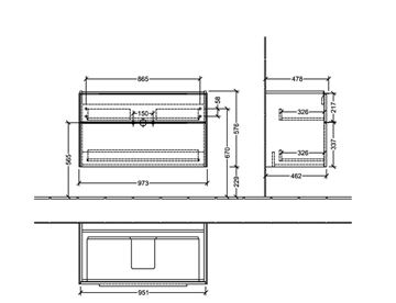 VILLEROY & BOCH VERITY EXCLUSIVE skrinka pod umývadlo 97,3x47,8x57,6 cm, 2 zásuvky, Brilliant White C25900VE Obrázek - fotka
