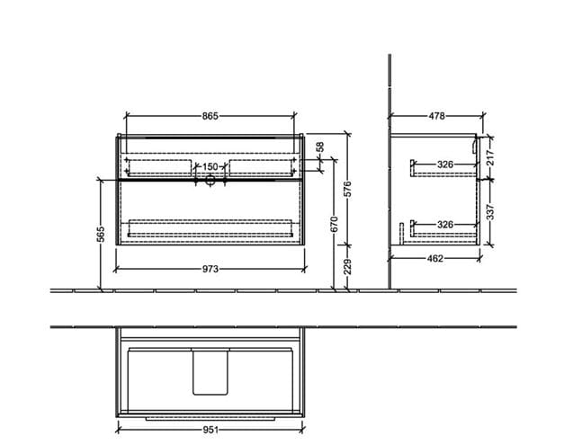 VILLEROY & BOCH VERITY EXCLUSIVE skrinka pod umývadlo 97,3x47,8x57,6 cm, 2 zásuvky, Brilliant White C25900VE Obrázek - fotka