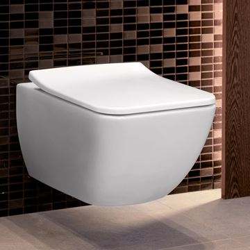 VILLEROY & BOCH VENTICELLO závesné WC, so SoftClosing sedadlom, DirectFlush splachovanie, CeramicPlus, alpská biela 4611RSR1 Obrázek - fotka