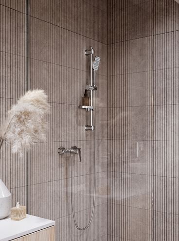 NOVASERVIS METALIA 54 sprchová súprava 4-dielna, ručná sprcha 80x110 mm, 3 prúdy, tyč, hadica, mydelnička, chróm KIT920,0 Obrázek - fotka