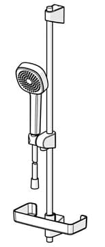 HANSA BASICJET sprchová súprava 4-dielna, ručná sprcha 96x96 mm, tyč, hadica, mydelnička, chróm 44770111 Obrázek - fotka
