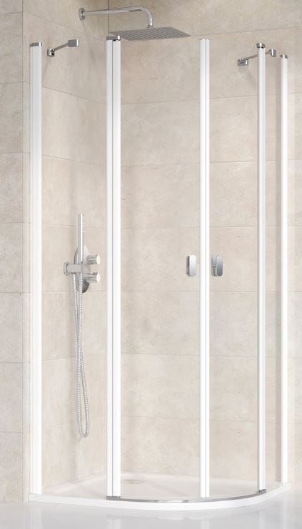 RAVAK CHROME CSKK4 90 sprchovací kút 90x90 cm, R500, krídlové dvere, biela/sklo transparent
