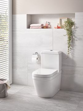 GROHE EURO CERAMIC WC kombi, so SoftClose sedadlom, Rimless splachovanie, zadný odpad, spodné napúšťanie, alpská biela 39462000 Obrázek - fotka