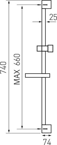 NOVASERVIS METALIA 54 sprchová súprava 4-dielna, ručná sprcha 80x110 mm, 3 prúdy, tyč, hadica, mydelnička, chróm KIT920,0 Technický nákres