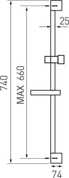 NOVASERVIS METALIA 54 sprchová súprava 4-dielna, ručná sprcha 80x110 mm, 3 prúdy, tyč, hadica, mydelnička, chróm KIT920,0 Technický nákres