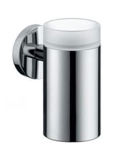 HANSGROHE LOGIS držiak kefiek s pohárikom, nástenný, sklo, chróm