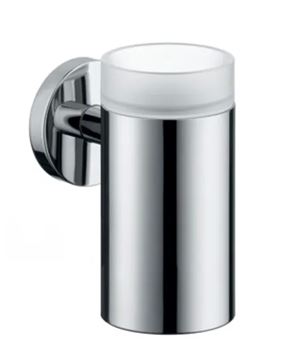 HANSGROHE LOGIS držiak kefiek s pohárikom, nástenný, sklo, chróm