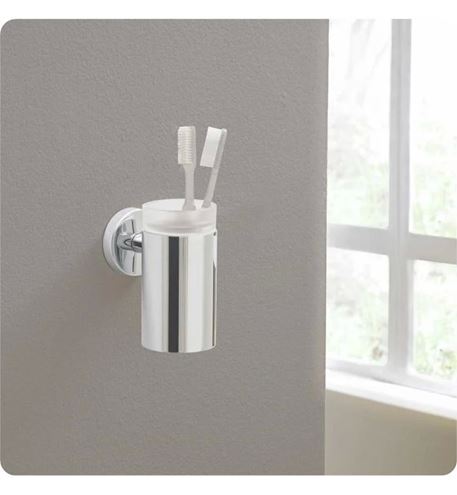 HANSGROHE LOGIS držiak kefiek s pohárikom, nástenný, sklo, chróm 40518000 Obrázek - fotka