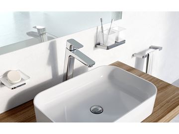 RAVAK 10° TD 220 držiak kefiek s pohárikmi, nástenný, sklo, chróm X07P322 Obrázek - fotka